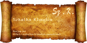 Szkalka Klaudia névjegykártya