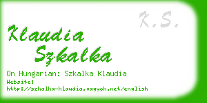 klaudia szkalka business card